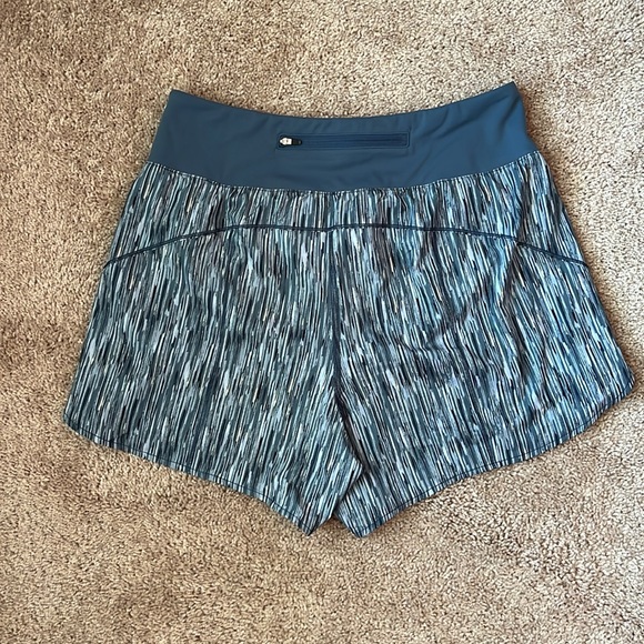 Spanx Get Moving Blue Brushstroke Athletic Shorts - Picture 3 of 11